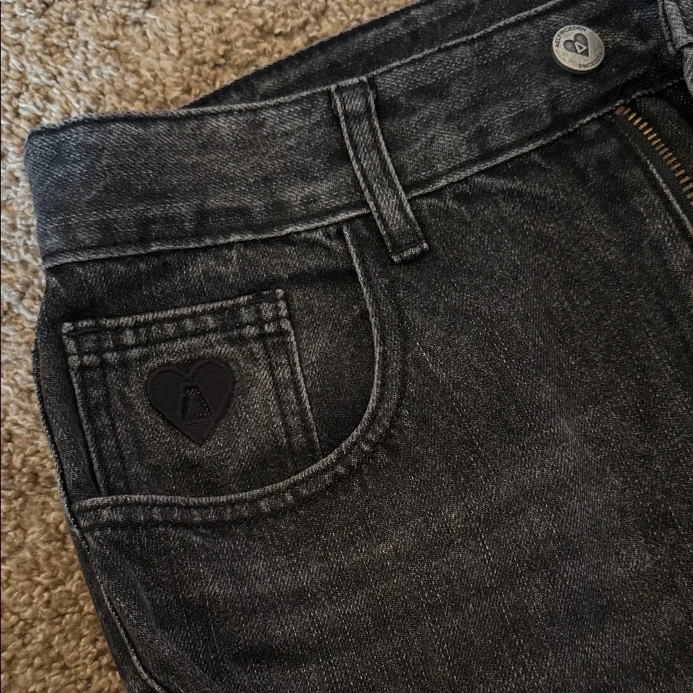 NEW WITH TAGS Aelfric Eden Rhinestone Baggy Jeans Black Size 30 - Picture 7 of 9